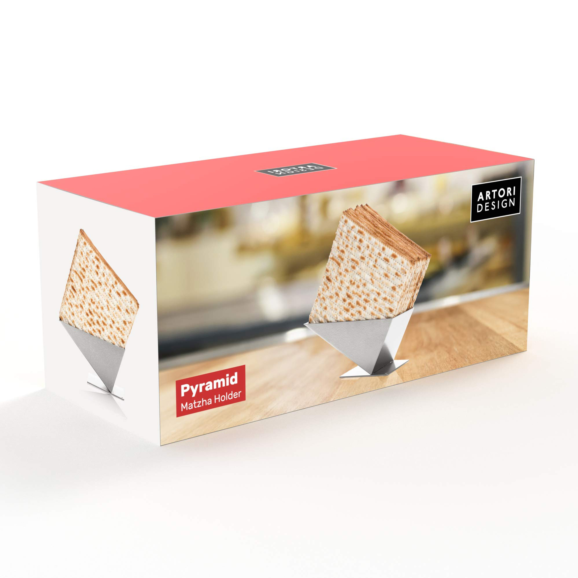 AD157 - Pyramid Matzah Holder - Silver 5