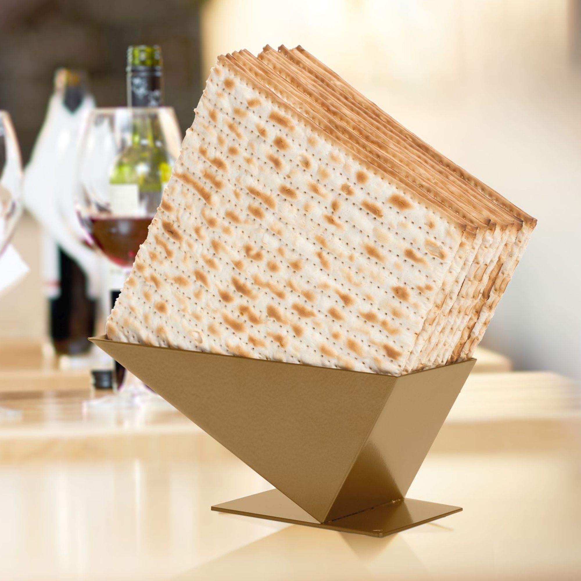 AD158 - Pyramid Matzah Holder - Gold 5