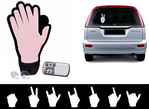 the hand remote car window sign