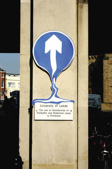 melted signs, leeds, UK