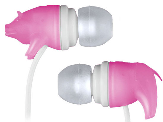 cute pig shaped earphones from green house