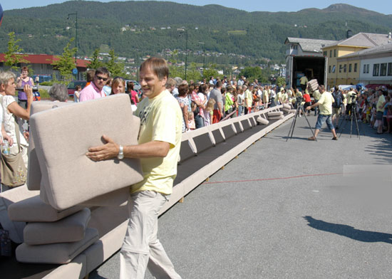 world's longest sofa record broken in norway