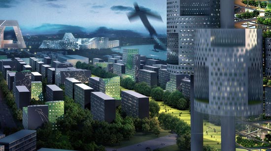 mass studies: 'mutated slabs' urban plan proposal for ansan city, south korea