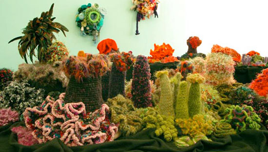 'hyperbolic crochet coral reef' exhibition at track 16, santa monica, USA