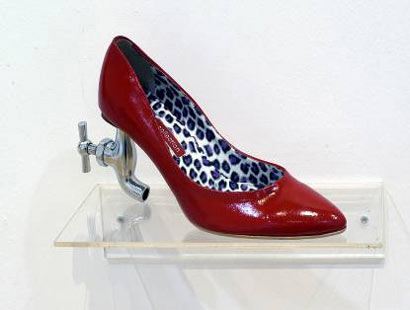 a high heeled sculpture ...