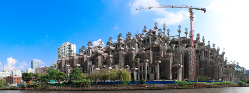 heatherwick studio's 1000 trees complex in shanghai well underway