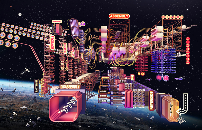 'node 1' is an imagined satellite recycling and manufacturing space station