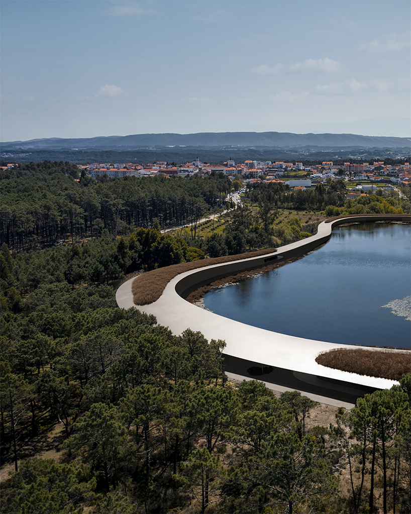 this sculptural museum proposal follows portugal’s lakeshore this sculptural museum proposal follows portugal’s lakeshore