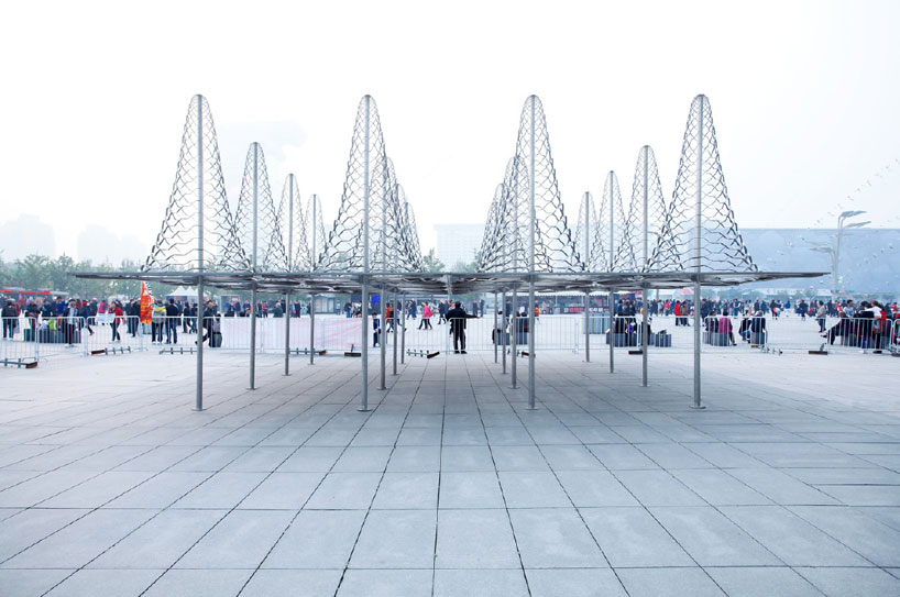 SO-IL realizes spiky expanded metal installation in beijing
