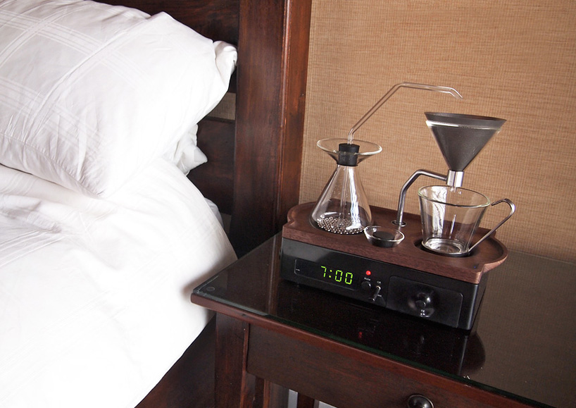 coffeemaking alarm clock wakes you up with a freshly brewed mug