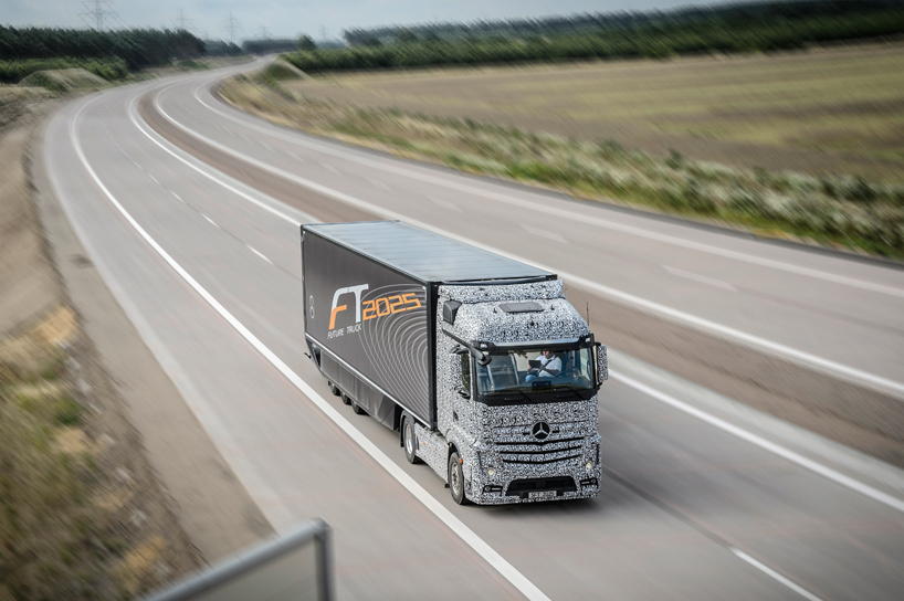 mercedes-benz autonomous truck of the future scans the road with radar ...