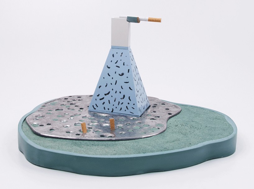 jessie derogy's sculptural ashtrays are a tribute to death