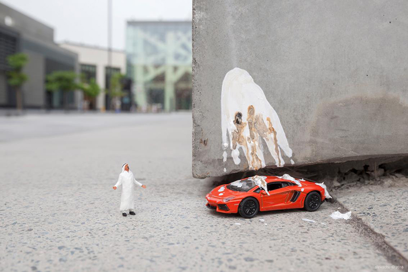 Slinkachu Sets Miniature Scenes Across Dubai s Urban Landscape