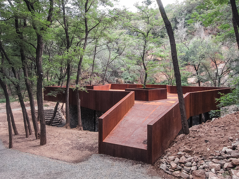 trace architecture office tops teahouse with corten roof terrace