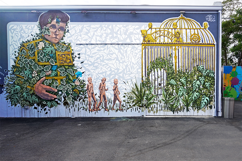 pixel pancho paints robots, greenery and machinery at wynwood walls in ...