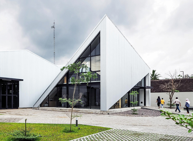 studio kota designs a steel office pavilion for an