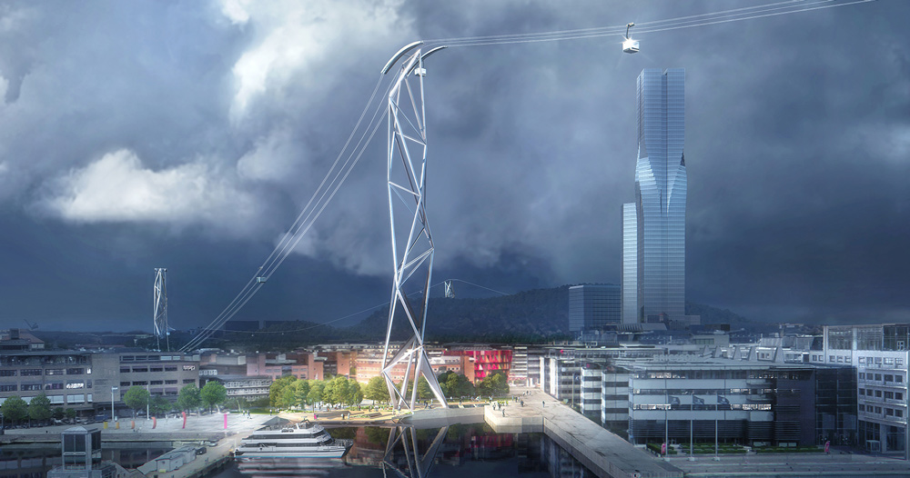 UNStudio reveals plans for gothenburg cable car system