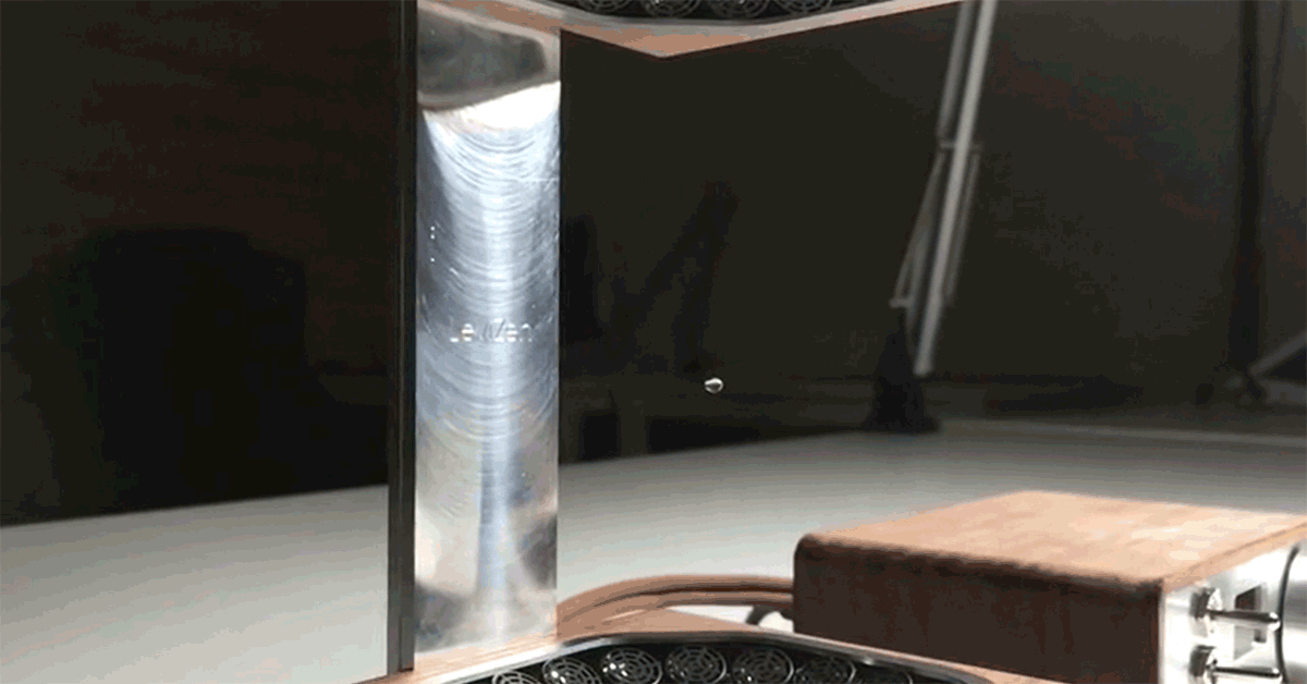 leviZen uses silent, high frequency sound waves to levitate water and light
