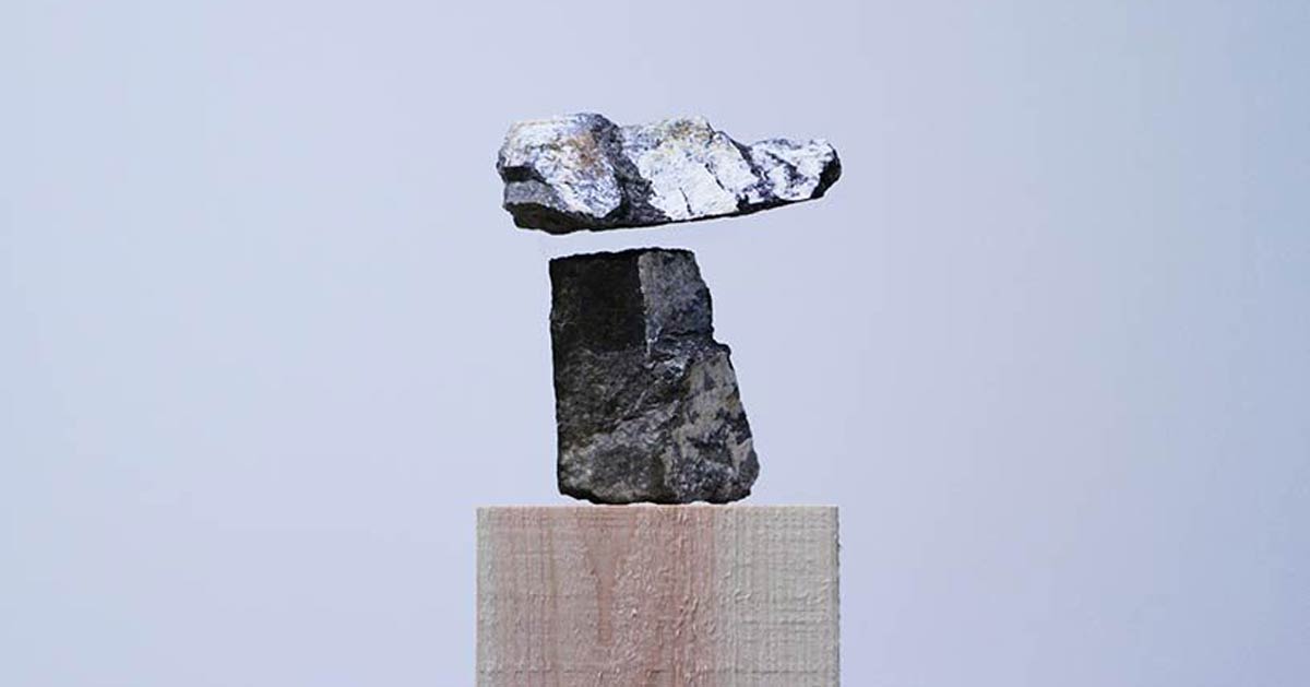 sato takuma captures stones floating in the air in his WYSASSS series