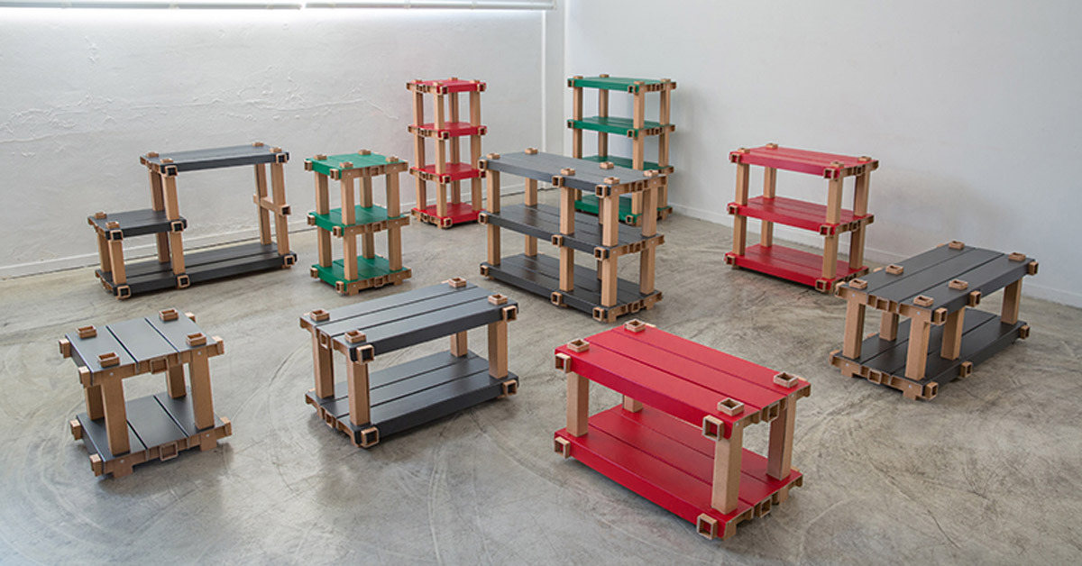 PESI redesigns korean traditional wood joints for its cardboard racks collection