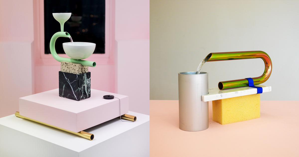 arthur hoffner's fountain series combines ancient forms with PVC pipes ...