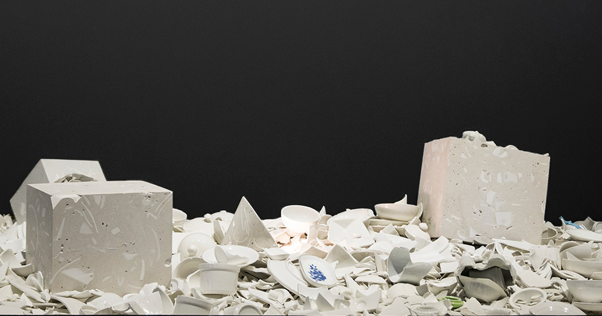 bentu experiments with furniture made of everyday ceramic waste from