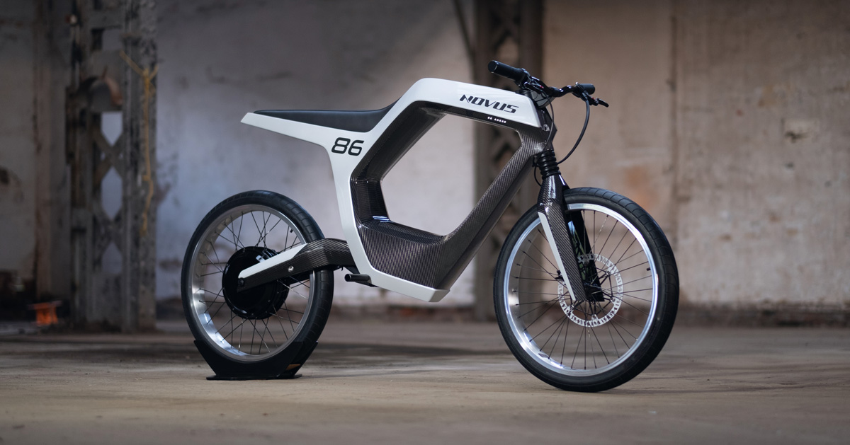 the buttonless novus electric motorcycle is a minimalist's dream