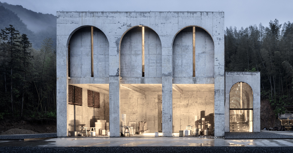 AZL architects completes kiln building in china with concrete