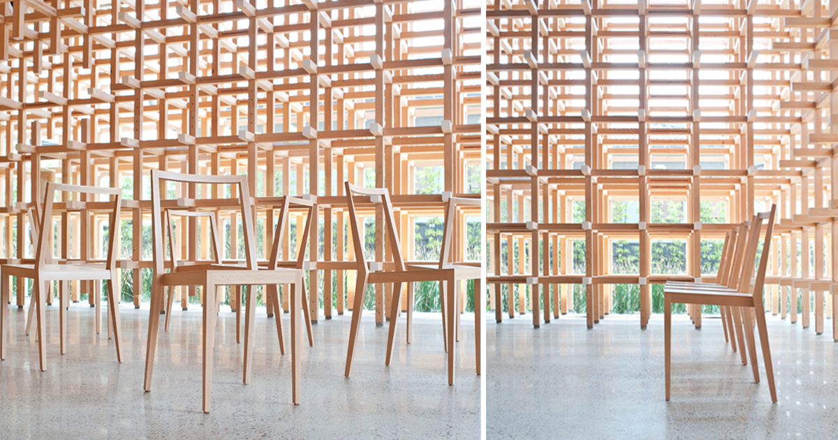 kengo kuma unveils 'furniture that blends into the surroundings' at