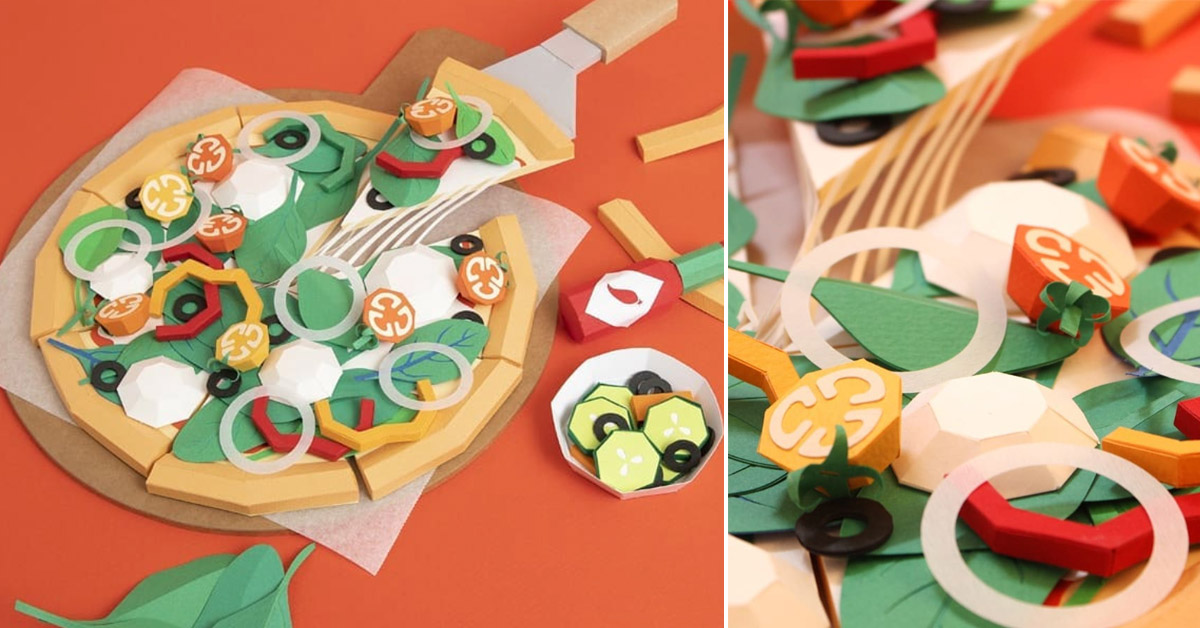 ji hee lee crafts mouthwatering meals out of colorful pieces of paper