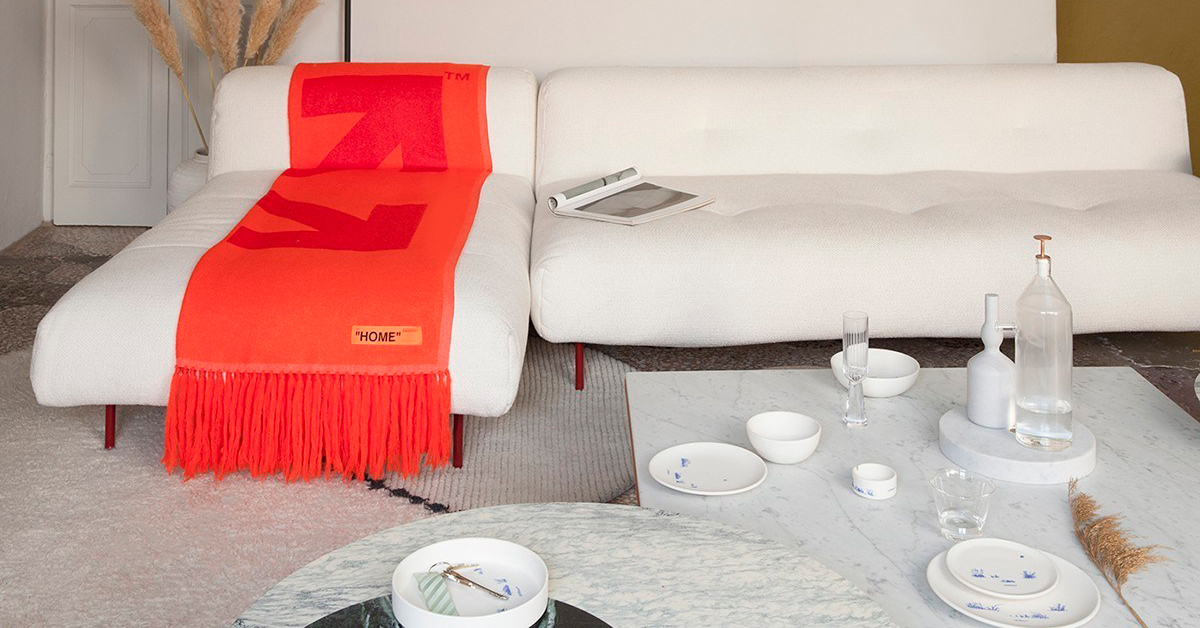 first ever off-white home goods collection includes bed, bath and ceramics