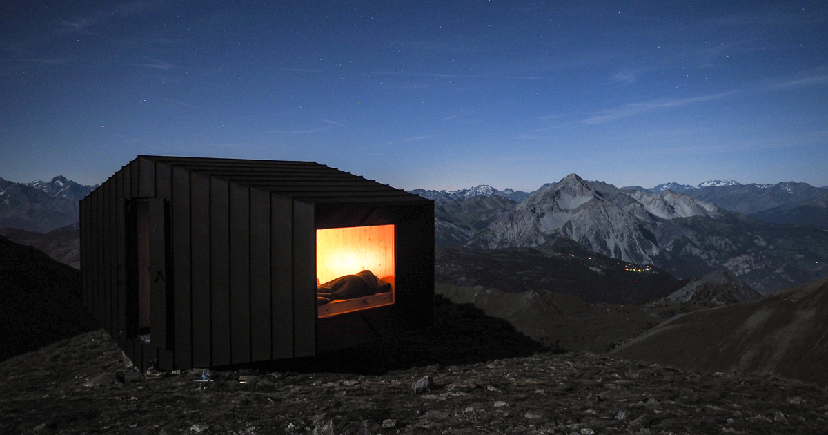 the black body mountain shelter frames alpine views in italy