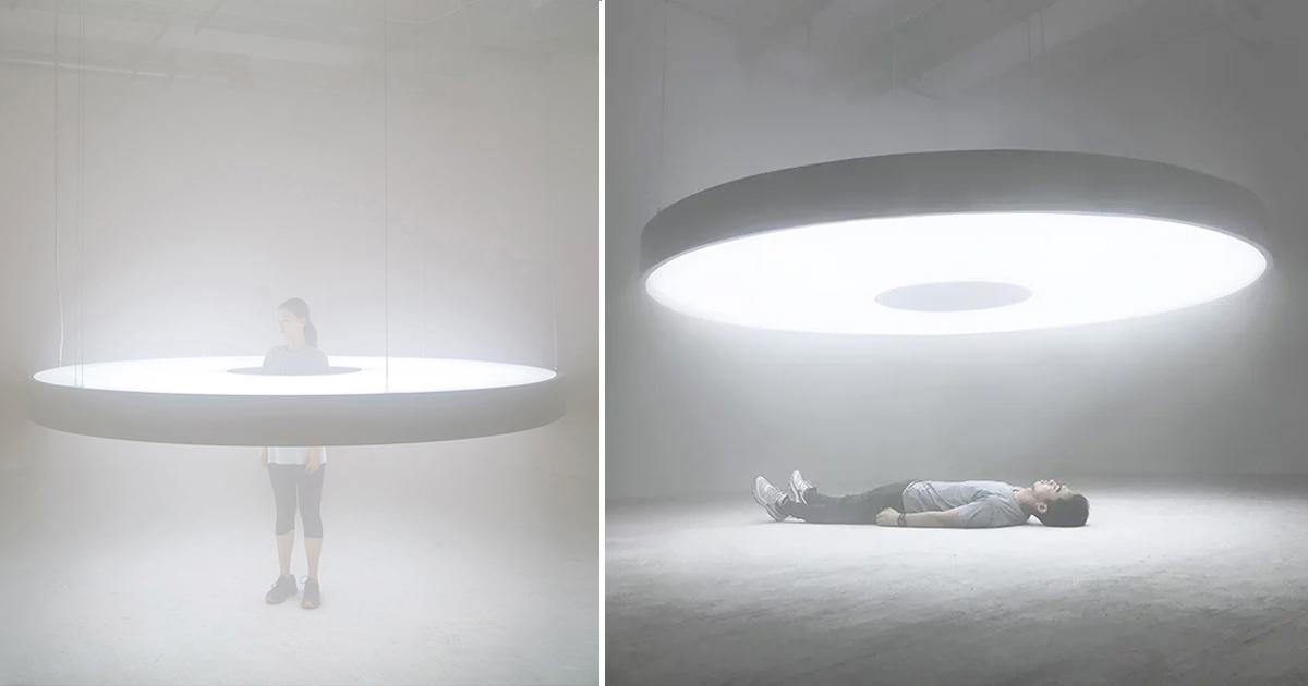 karolina halatek creates an immersive 'halo' light installation in china