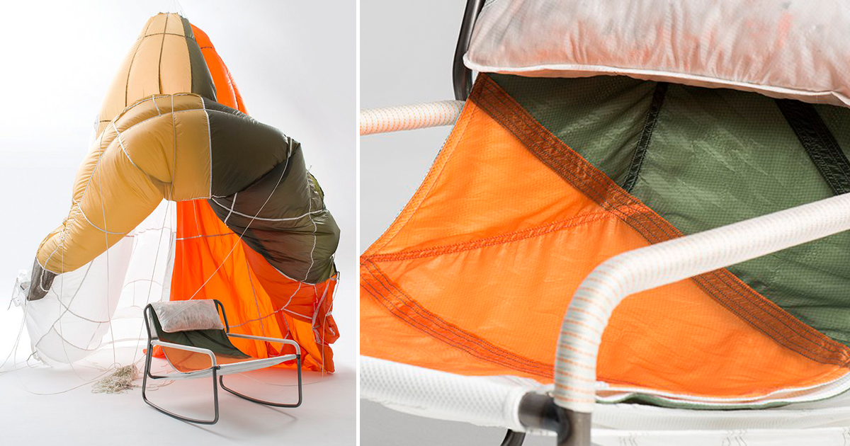 LAYER + RÆBURN recycle parachute material to create canopy collection