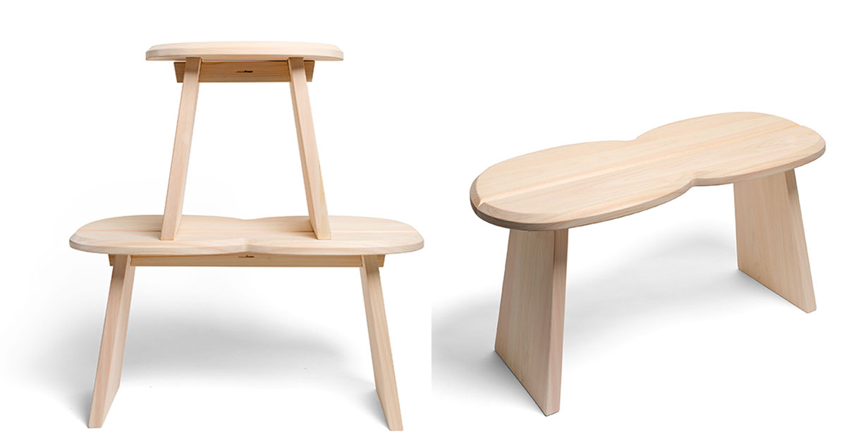 jasper morrison + wataru kumano shape 'stool' from hinoki wood