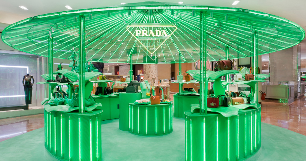 Prada Hyper Leaves In-Store Installation Debut