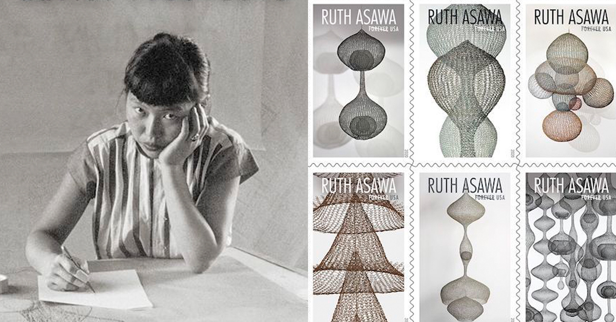 ruth asawa honored with US postage stamps featuring wire sculptures