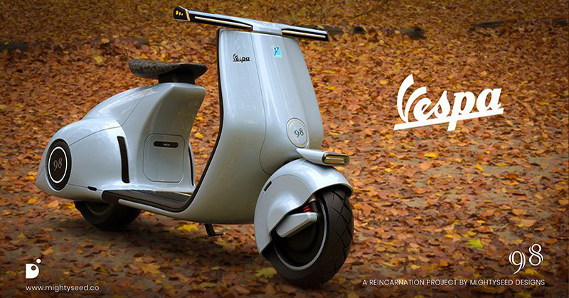 virkelighed beslag fajance new electric vespa 98 scooter reinterpreted as a modern incarnation of the  iconic vehicle