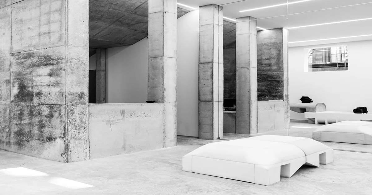 concrete and white minimalism defines rick owens soho store in new york