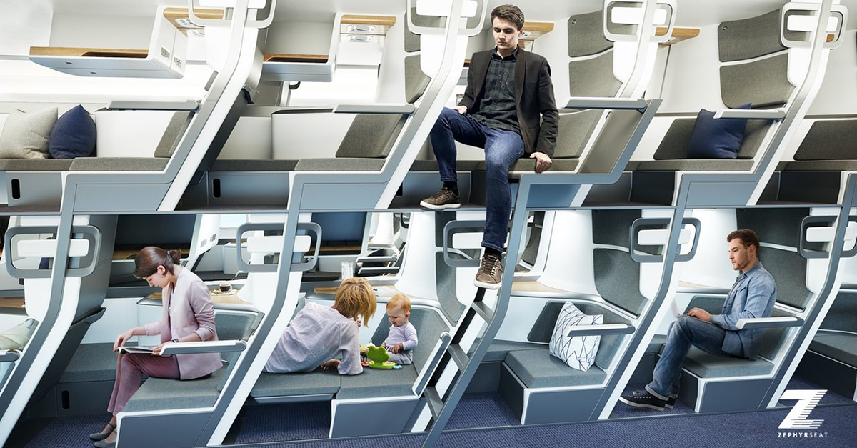 zephyr seat is a lieflat airline seat for economy class travelers
