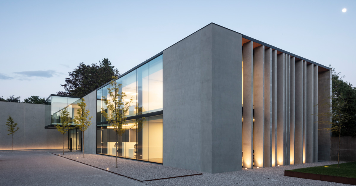 stark geometries define govaert & vanhoutte architects' concrete notary