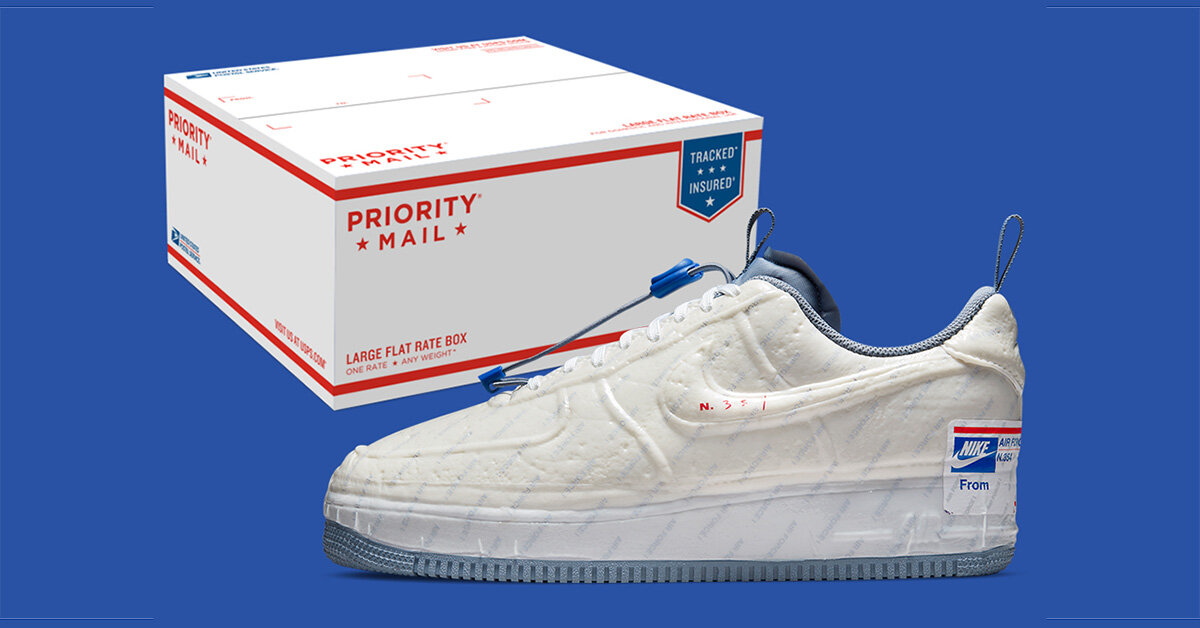 the latest NIKE air force 1 experimental pays homage to the USPS