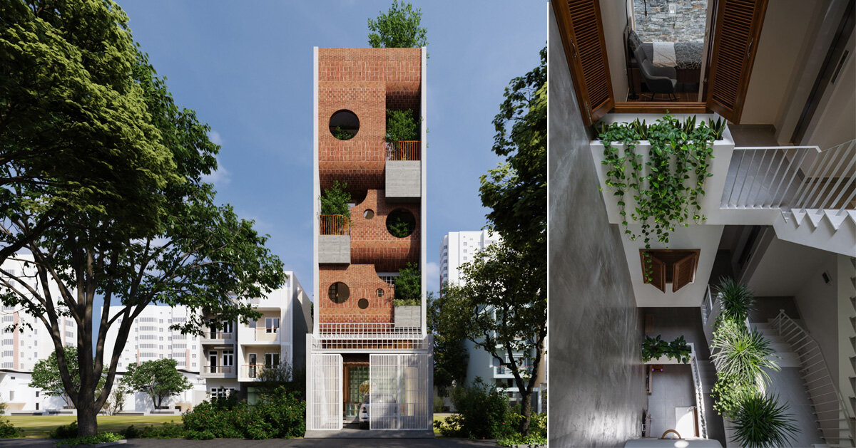 round openings + blank spaces form AD9 architects' vietnamese house