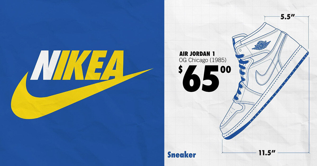NIKEA catalog imagines the collaboration between and IKEA