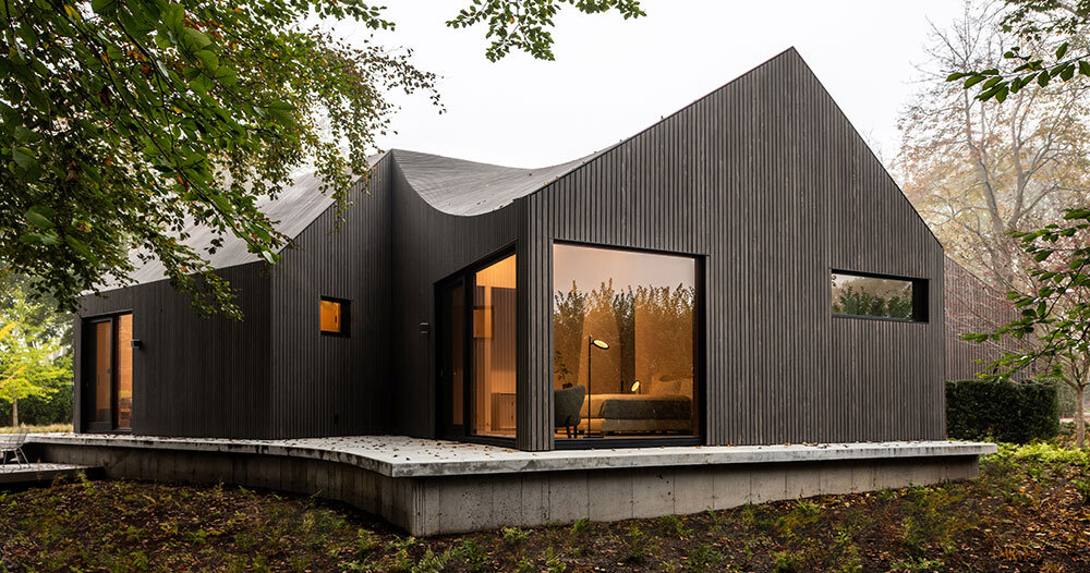 young projects realizes six square house as soft fusion of rigid