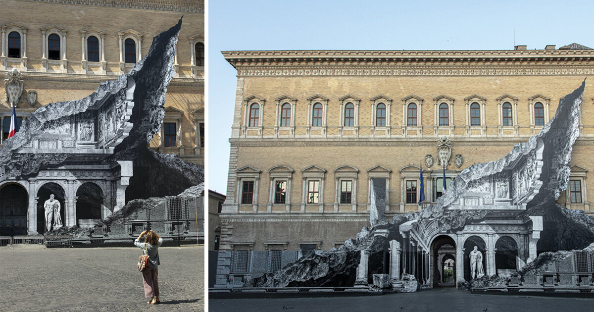 JR covers the façade of rome’s palazzo farnese with another magnificent ...