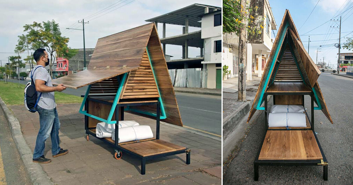 natura futura builds a mobile micro shelter for homeless people in ecuador