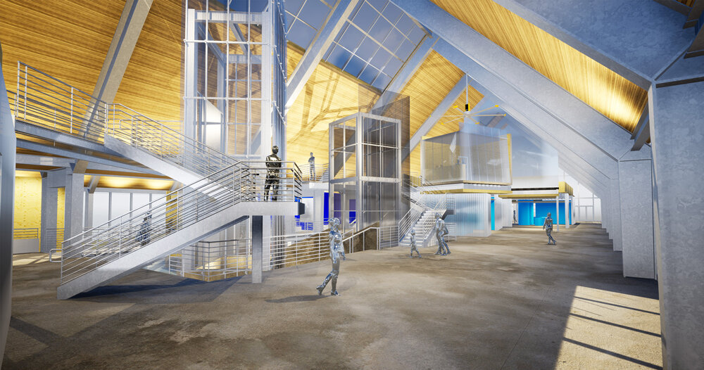 EC3 unveils 'crystal barn' as part of netzero orchard park campus in idaho