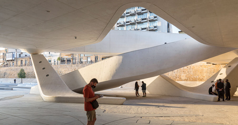 zaha hadid architects transforms dried moat in cyprus into fluid