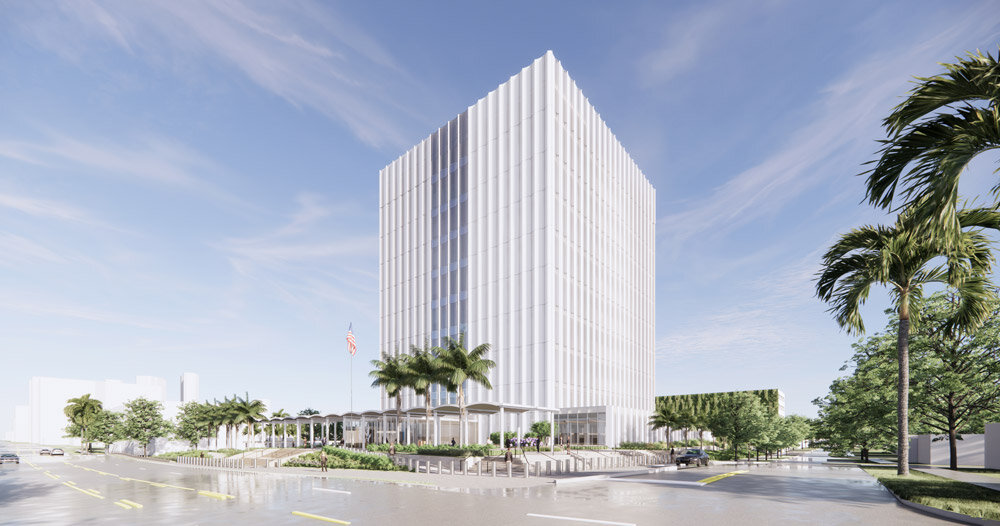 SOM designs this courthouse with brightness and warmth of fort lauderdale
